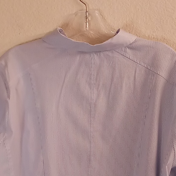 Quintessential Lagenlook Chambray Office Minimalist Sz XL Blue-White Colors HMBC - Picture 7 of 13